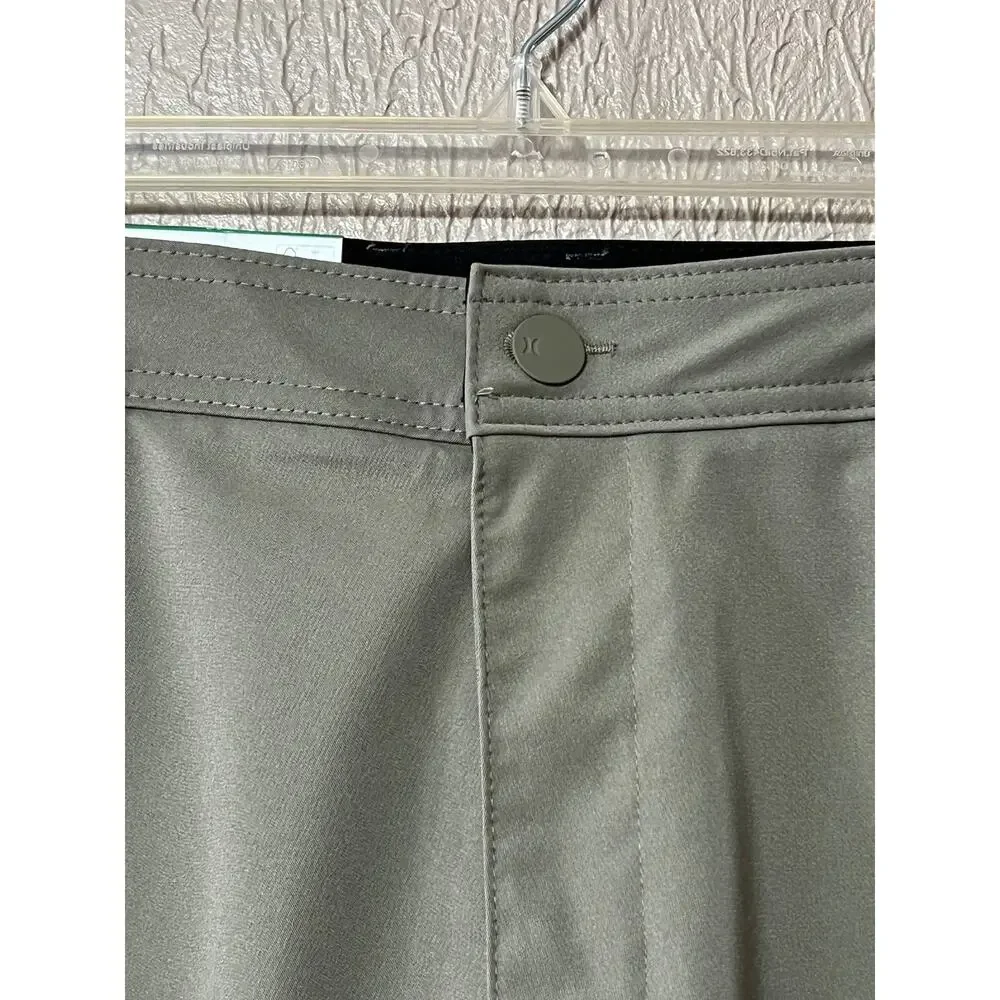 Hurley Jet Set Tech Men's Pant Flat Front Moisture Wicking Stretch Green 38 New